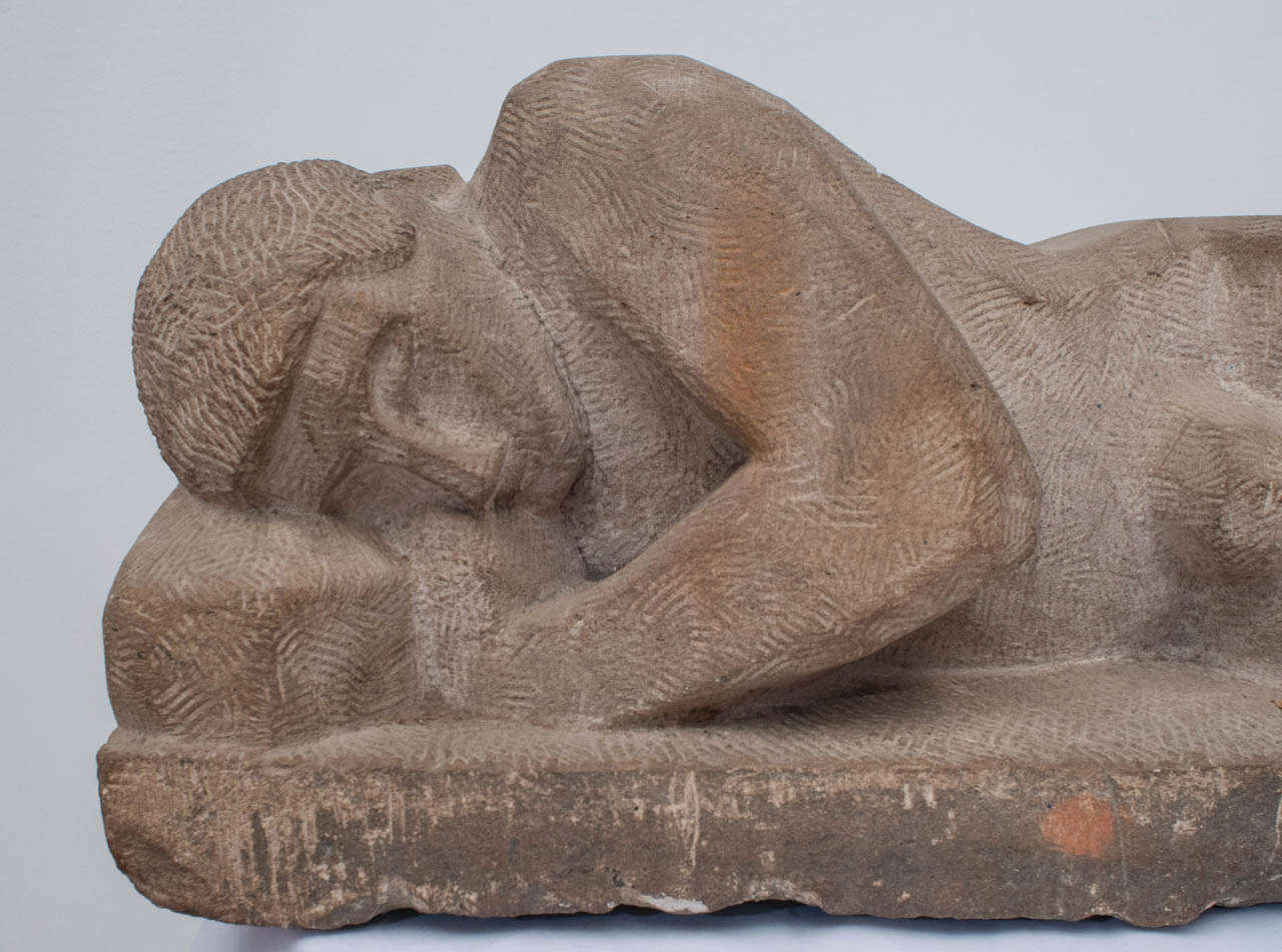 Harvey Moore Figural Stone Sculpture In Good Condition For Sale In Kensington, MD