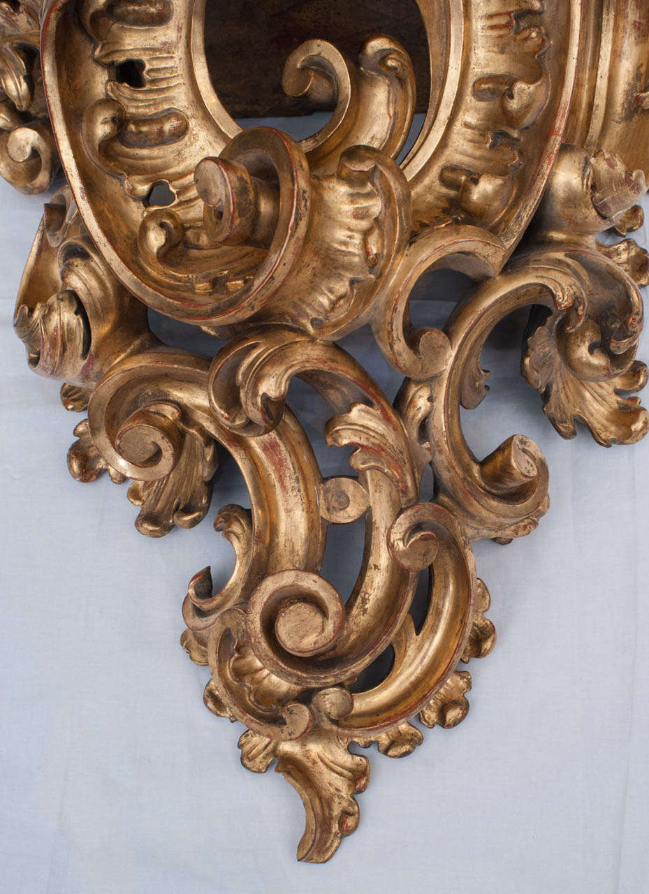 French Pair of Large Baroque Period Wall Brackets For Sale