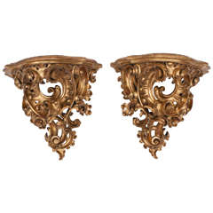 Pair of Large Baroque Period Wall Brackets