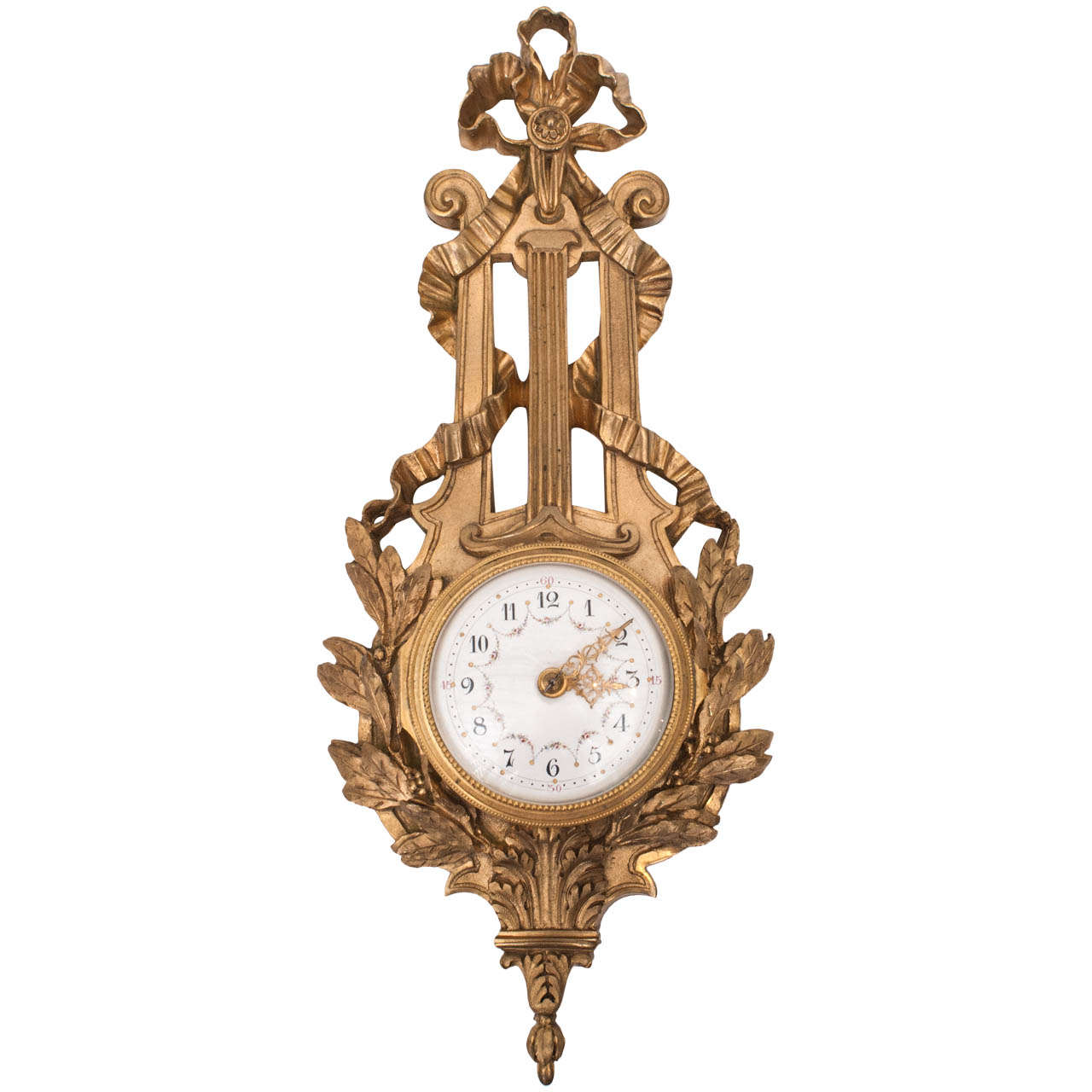 19th Century French Bronze Cartel Clock For Sale