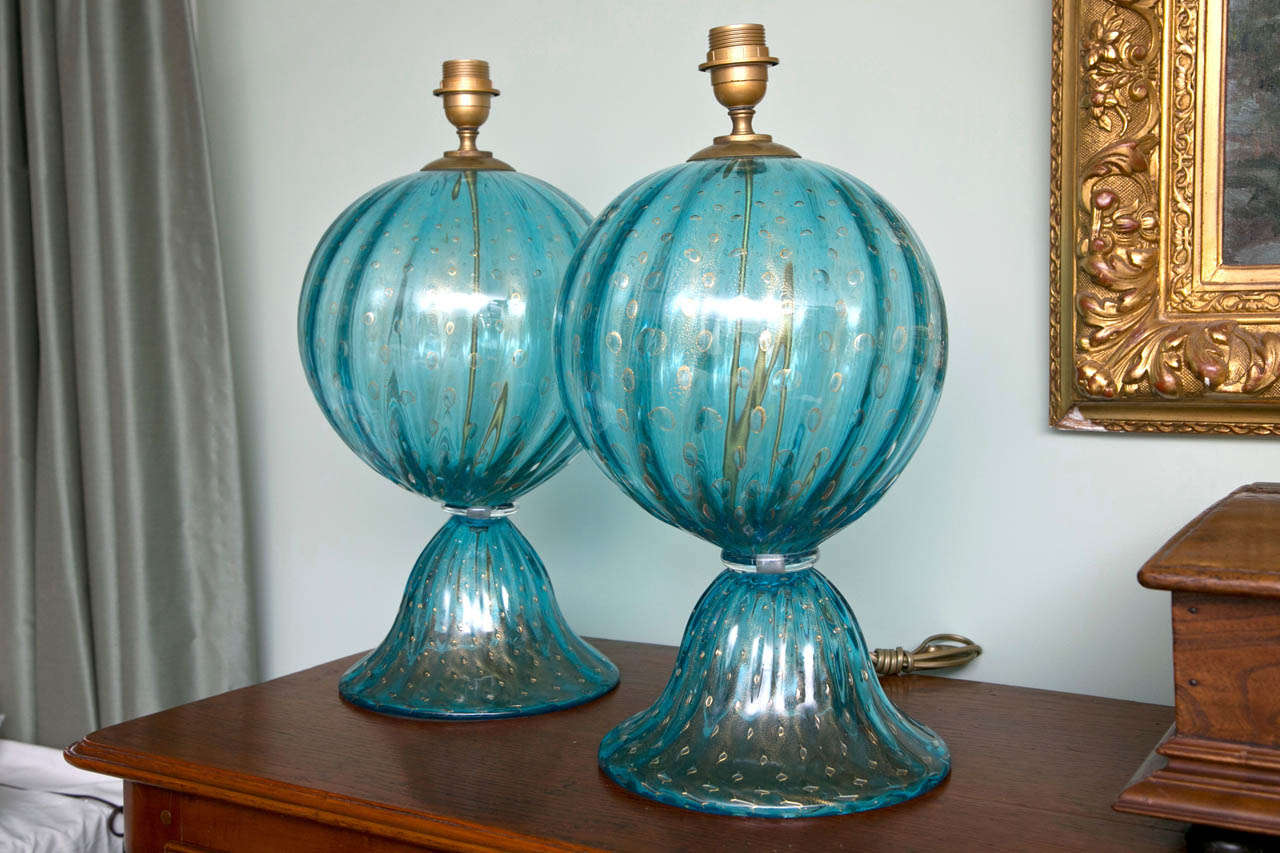 Fabulous Pair of Vintage Murano Lamps by Seguso 1