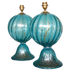 Fabulous Pair of Vintage Murano Lamps by Seguso