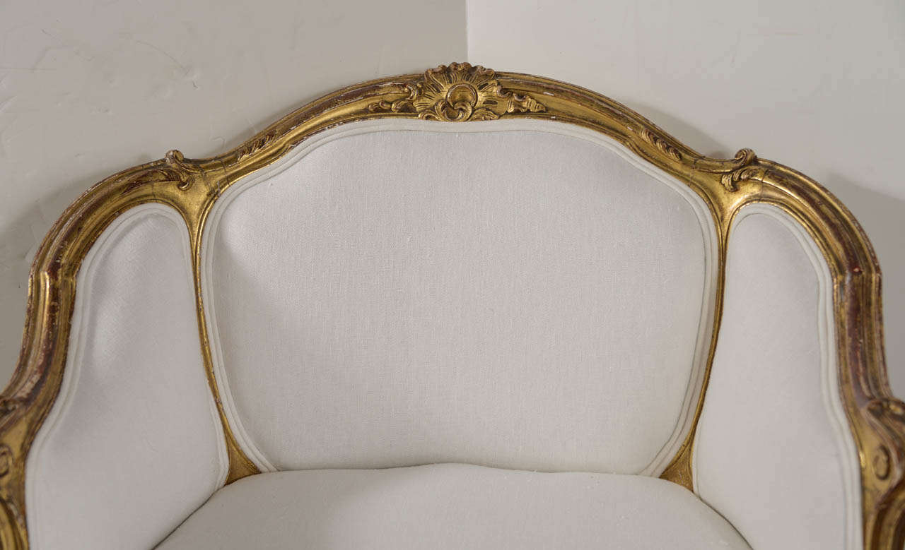 Louis XVI 18th Century French Gilt Bergere