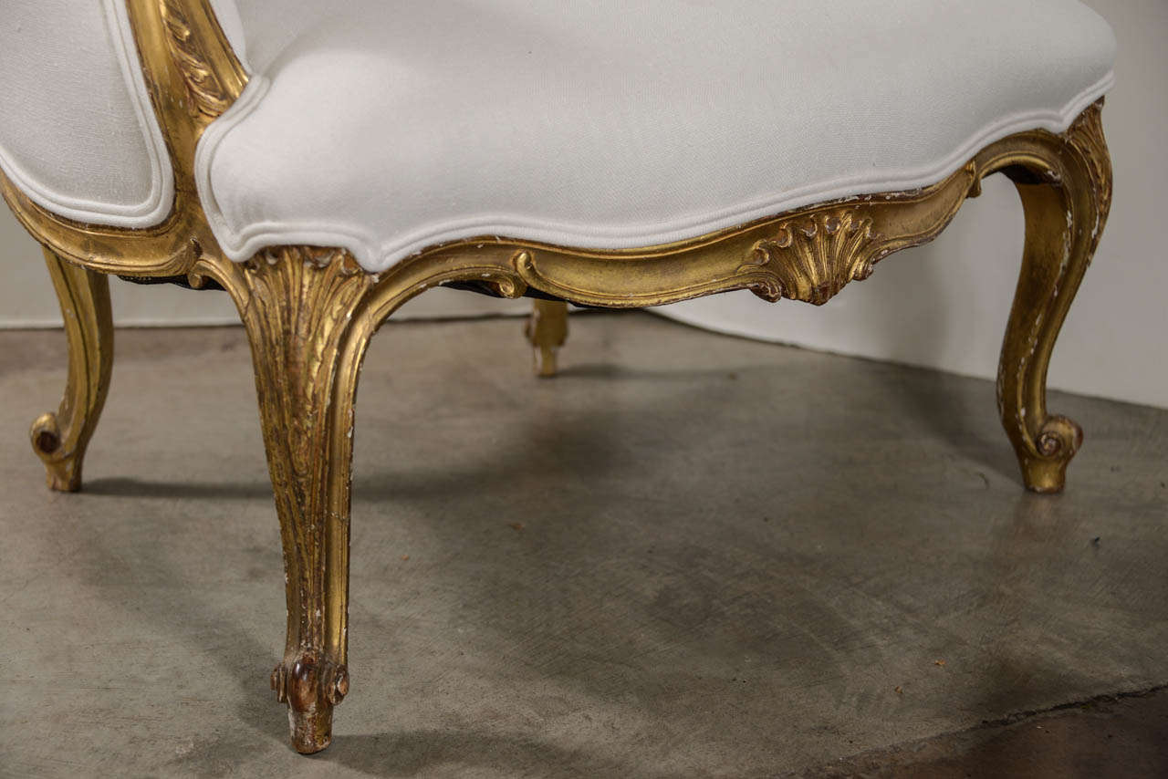 18th Century French Gilt Bergere In Excellent Condition In Houston, TX