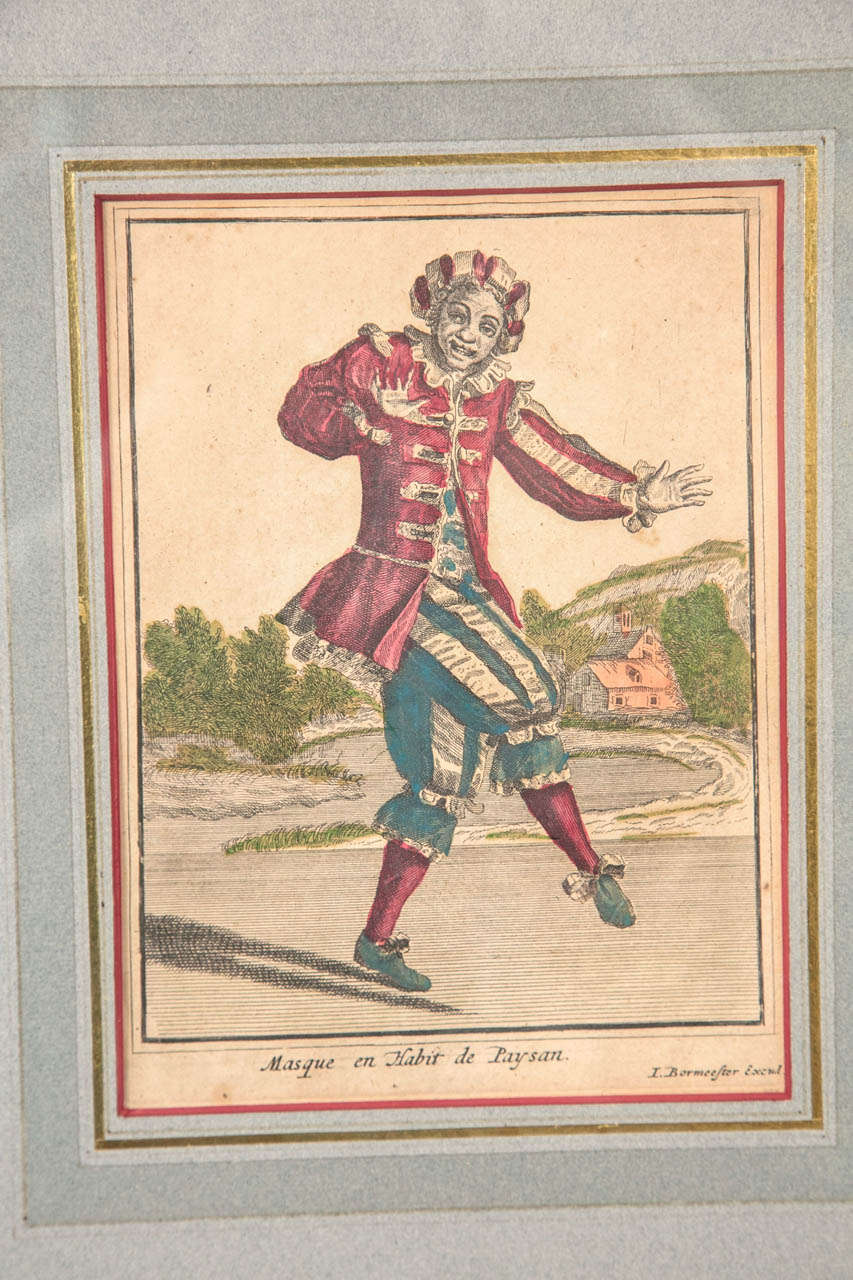18th Century and Earlier Set of 6 Hand Colored, 18th c. Engravings For Sale