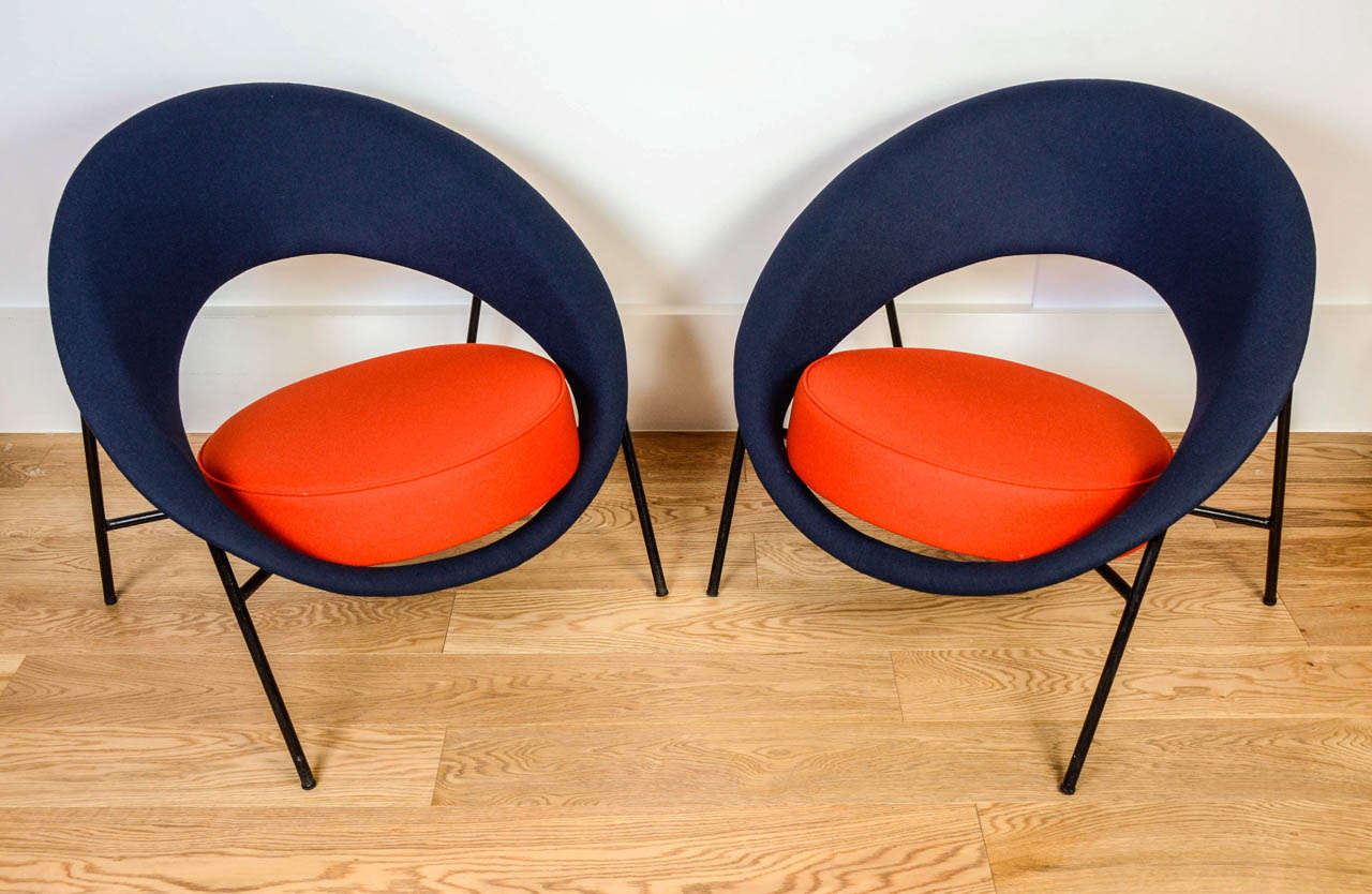 Pair of armchairs 44 by Geneviève Dangles (1929-) & Christian Defrance (1929-) - Burov Edition - 1957