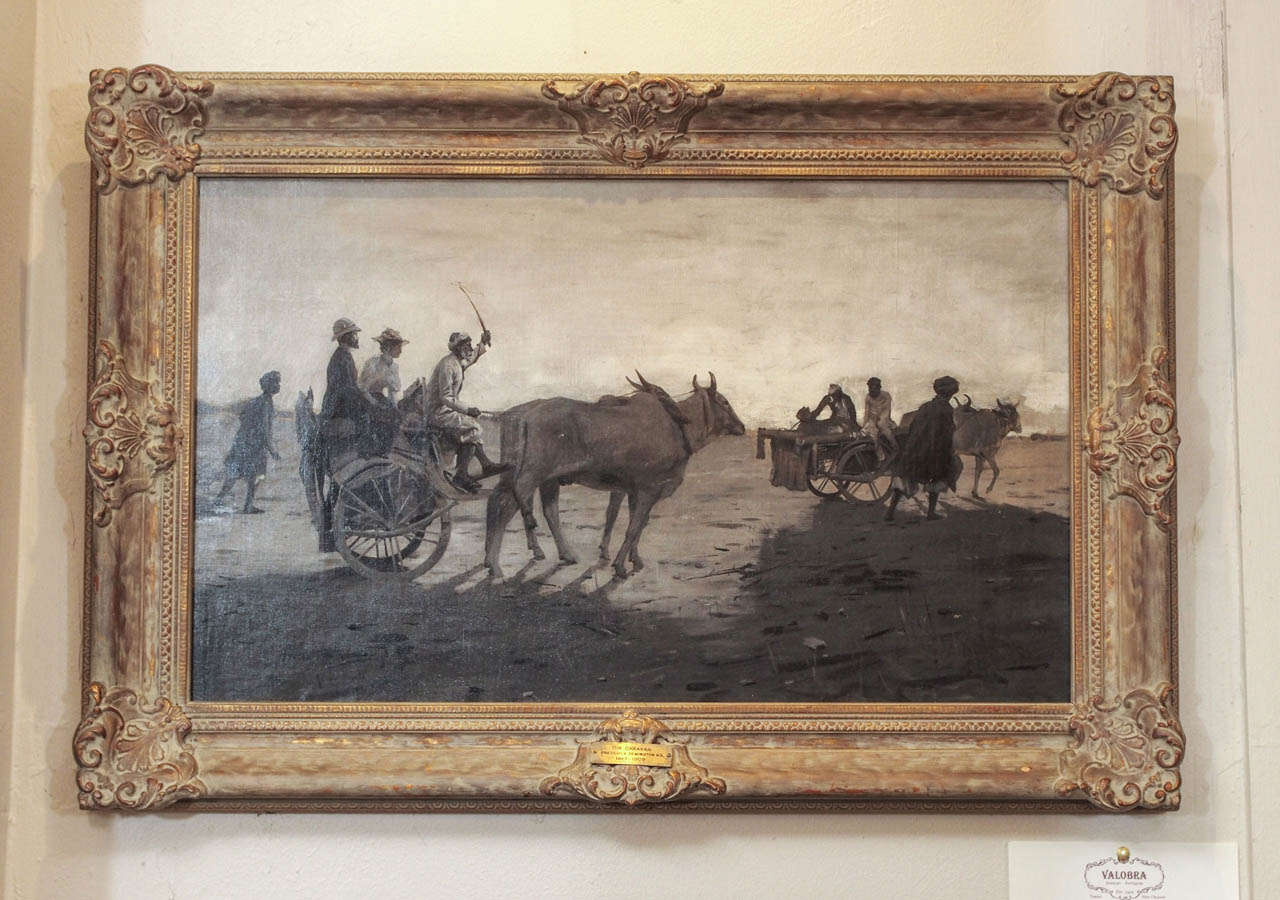 Oil on canvas by Frederic Remington (American-1861-1900) titled “The Caravan” framed and signed lower left: “Frederic Remington, from photograph”. The painting is in very good condition. 

Canvas 15.5” x 25.5″ – 21” x 30.5″ framed

The Caravan