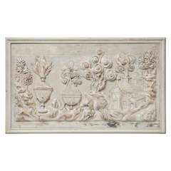 18th Century French (Provence) Carved and Painted Over Door Panel