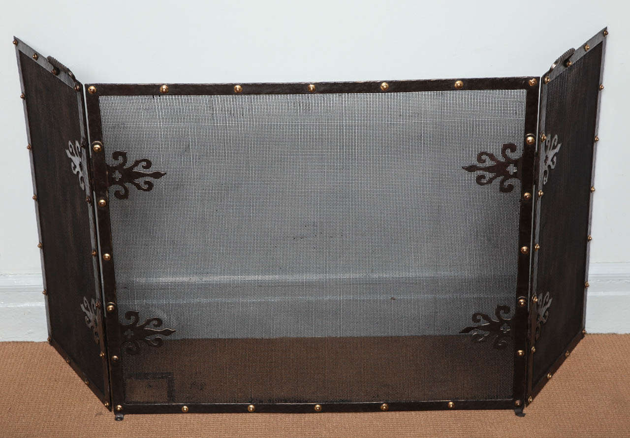 Arts and Crafts Folding Fire Screen 3