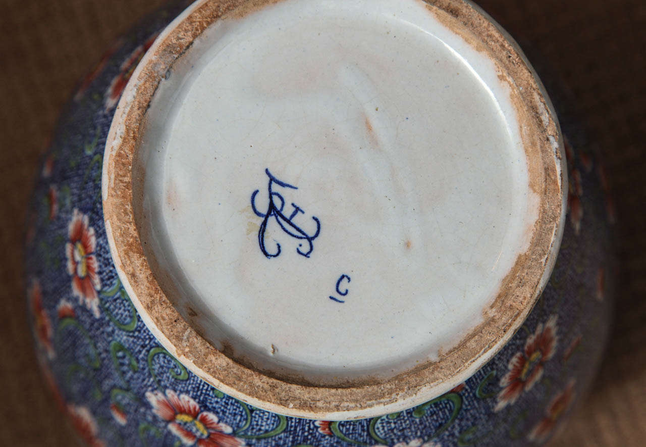 Mid-18th Century 18th Century Polychrome Delft Lidded Jar