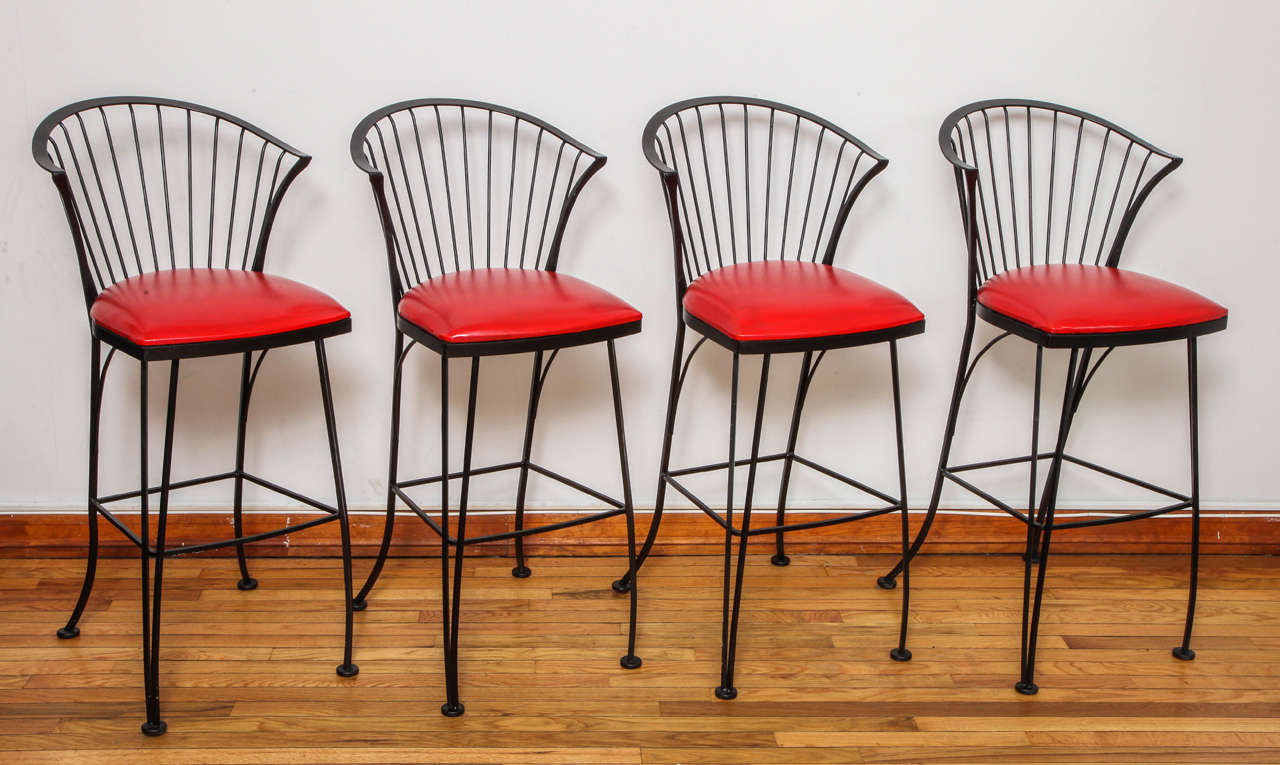 Mid-Century Modern Signed Russell Woodard Bar Stools For Sale