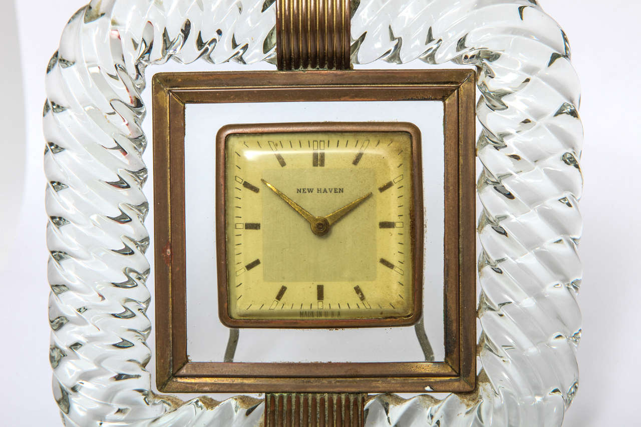 Mid-Century Modern Attributed to Venini Clock For Sale