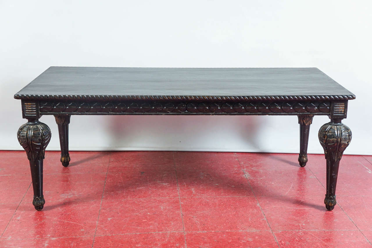 Jacobean Revival Carved Coffee Table At 1stdibs This Vintage Jacobean Gothic Influenced Coffee Table Is Hand Carved Throughout Including Gadroon