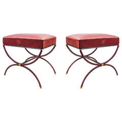 Pair of Stools by Jacques Adnet