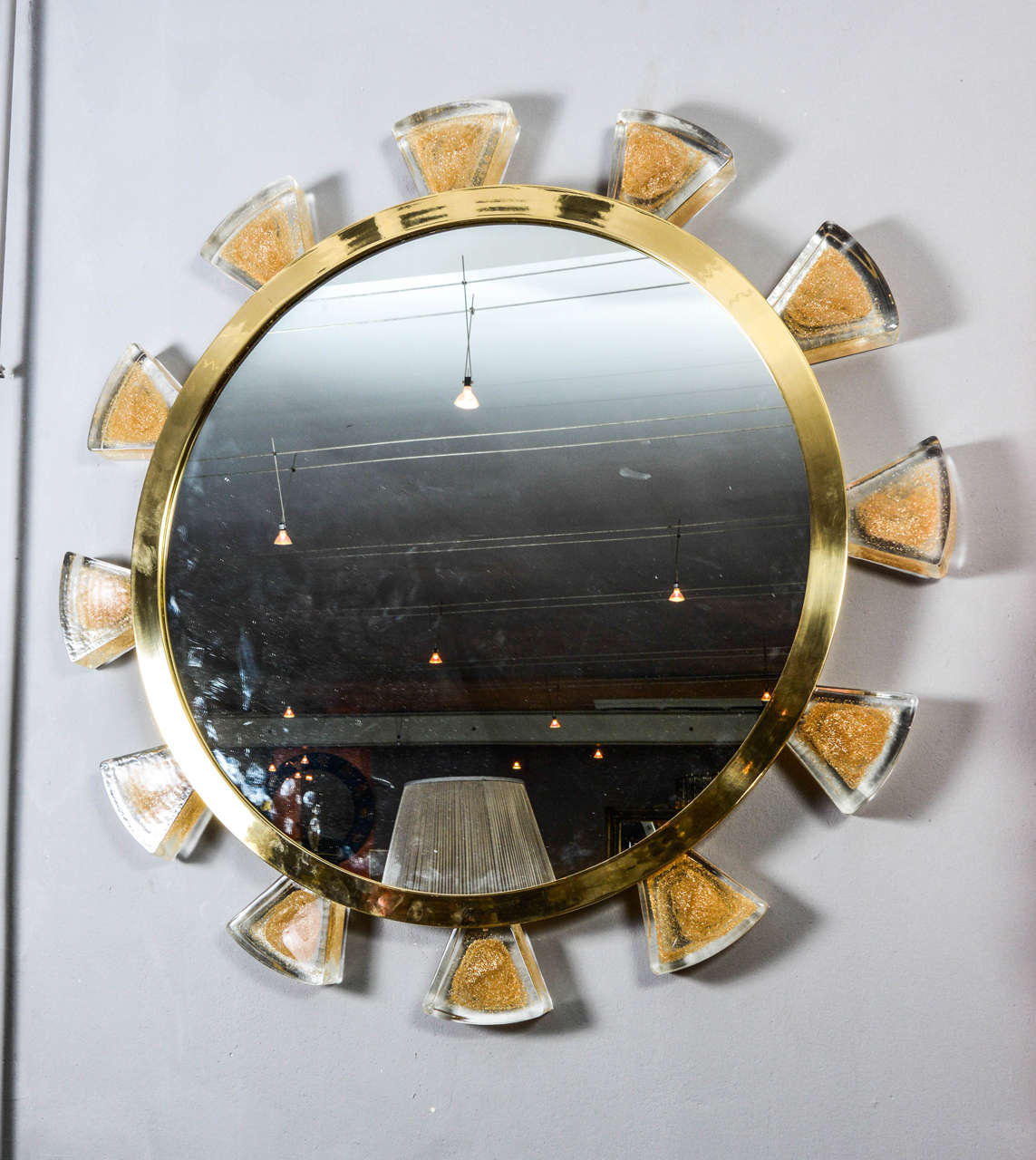 Brass Murano Glass Mirror