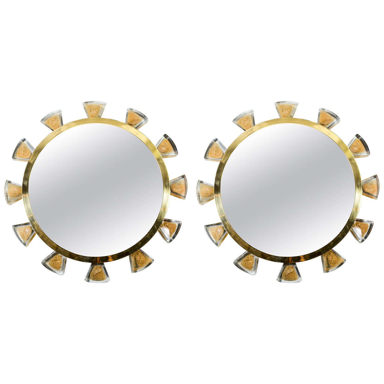 Sunburst Murano Glass Mirror by Régis Royant For Sale at 1stDibs