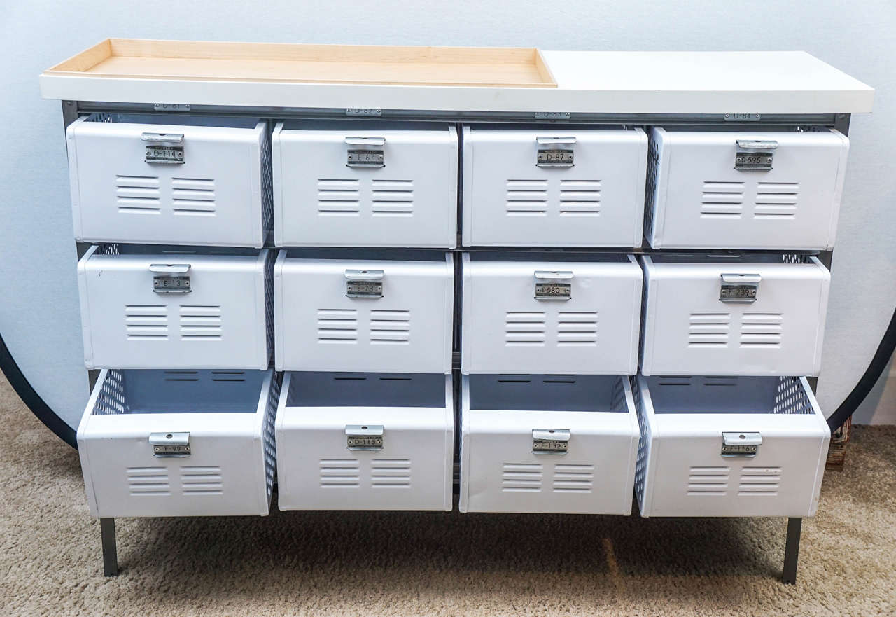 Industrial Storage Bins/Cabinet/Lockers In Excellent Condition For Sale In Sheffield, MA