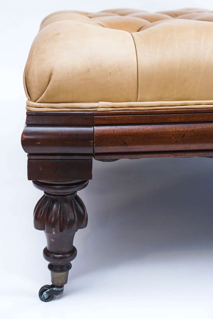 Henredon Leather Ottoman Or Coffee Table With