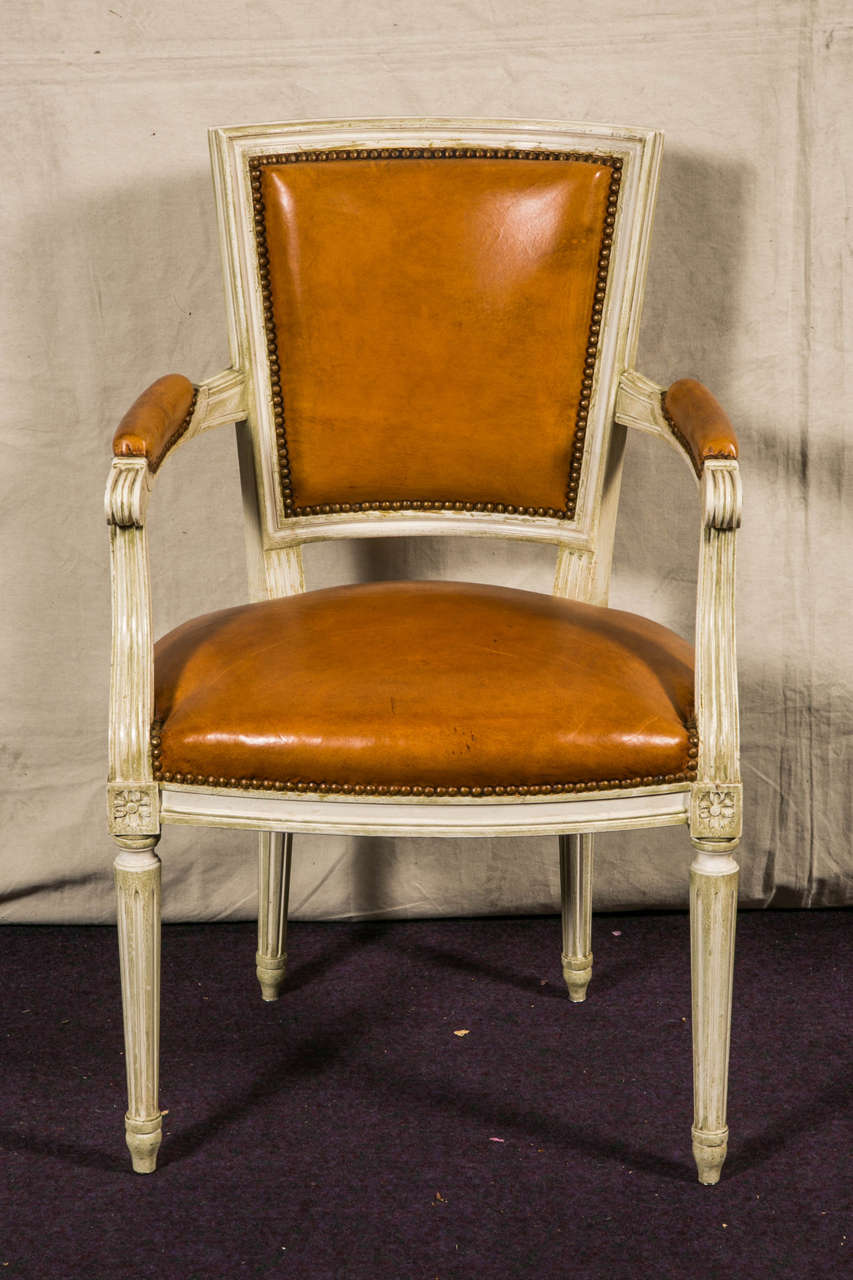 French Pair of Cabriolets Armchairs in the Style of Louis XVI For Sale