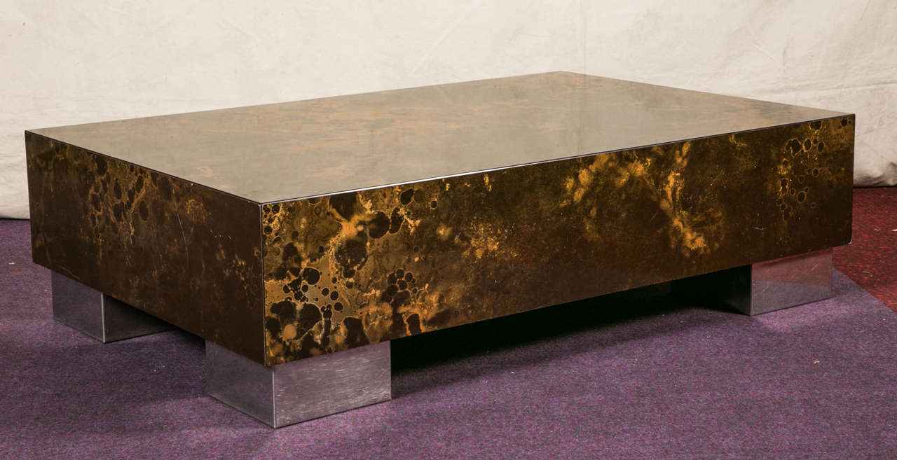 French Rectangular Coffee Table, 1970 For Sale