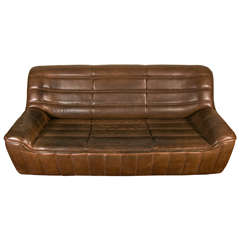 Thick Buffalo Leather Sofa by De Sede, 1970s