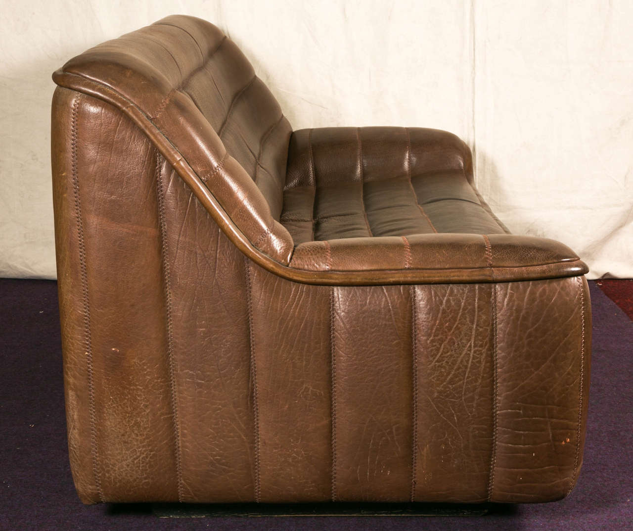 Thick Buffalo Leather Sofa by De Sede, 1970s For Sale 2
