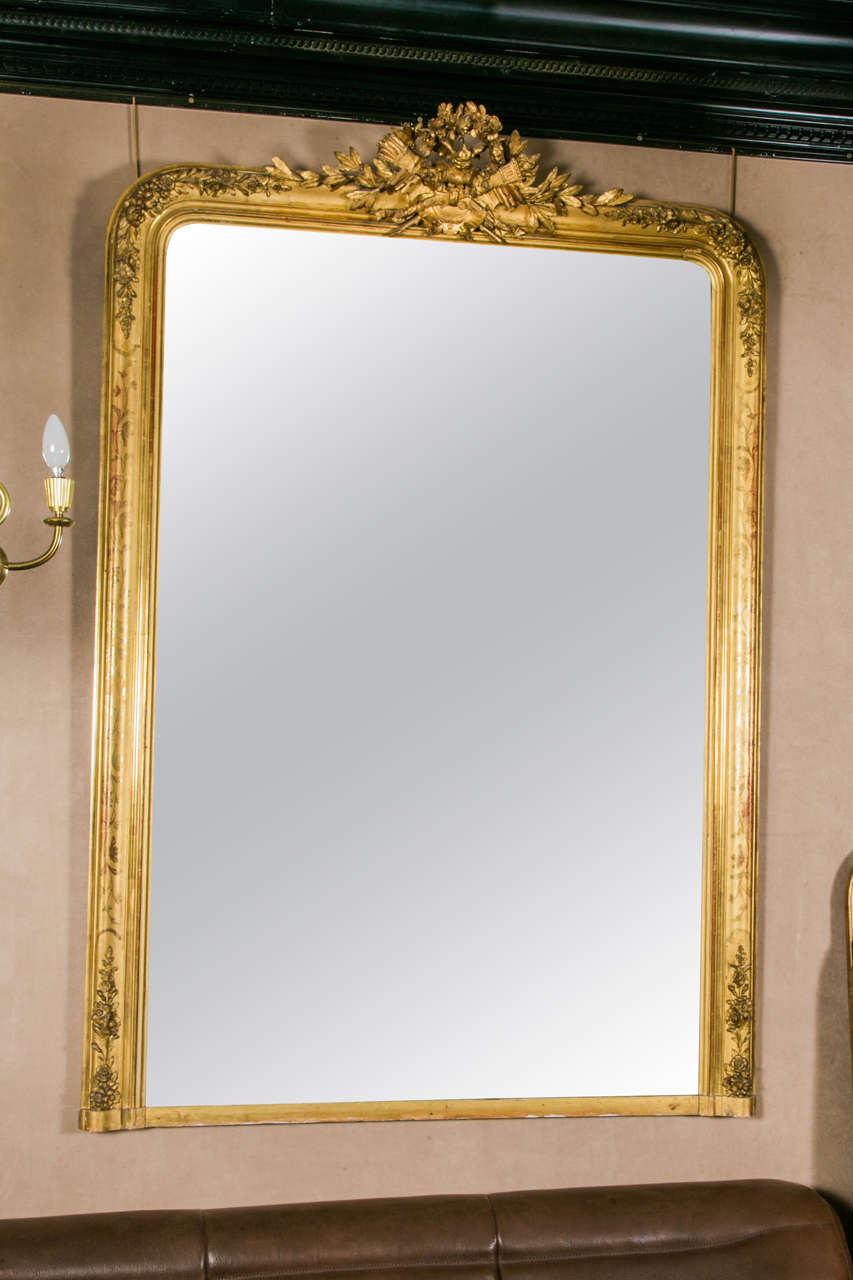Very large Giltwood Mirror ,
Original Mercury Mirror,
Louis Philippe Epoque , circa 1840
France