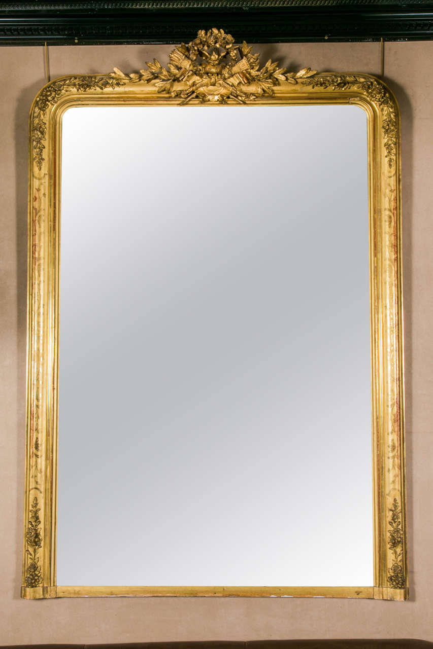 French 19th Century Very Large Giltwood Mirror, Louis Philippe Period For Sale