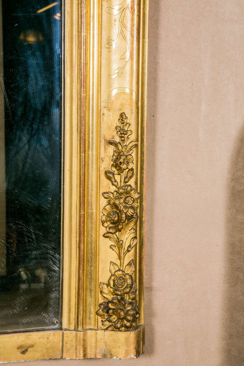 Mid-19th Century 19th Century Very Large Giltwood Mirror, Louis Philippe Period For Sale