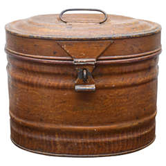 Antique English Tin Hat Box