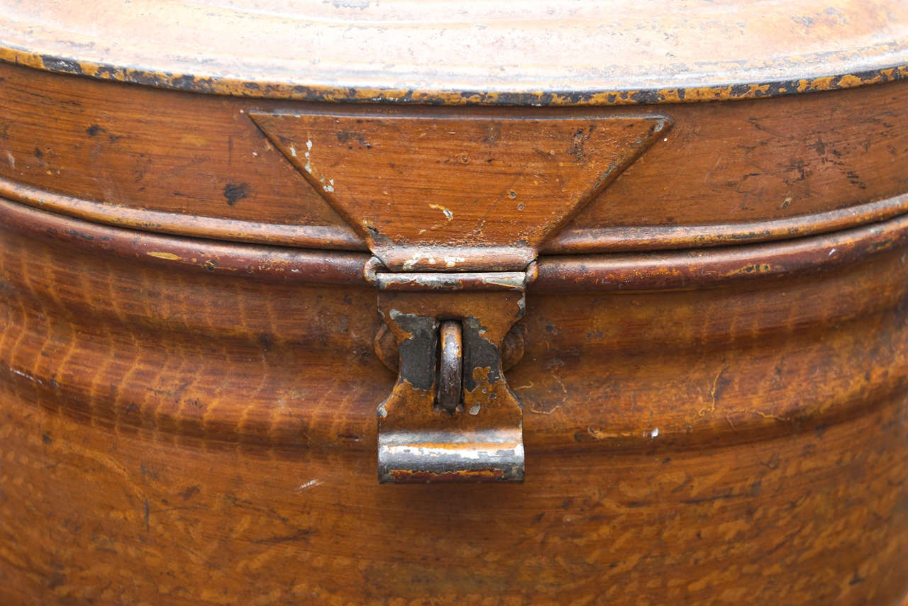 English Tin Hat Box at 1stDibs vintage metal hat box, antique hat
