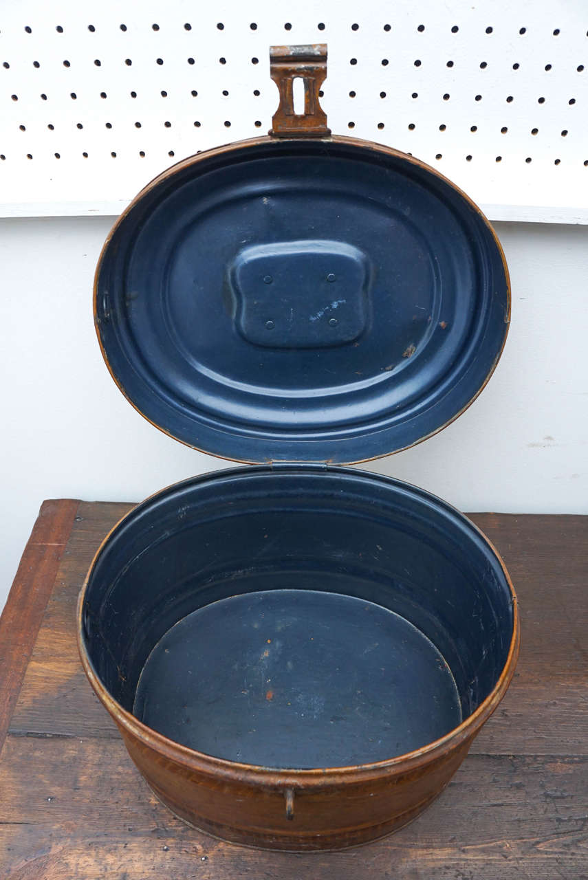 English Tin Hat Box at 1stDibs vintage metal hat box, vintage hat
