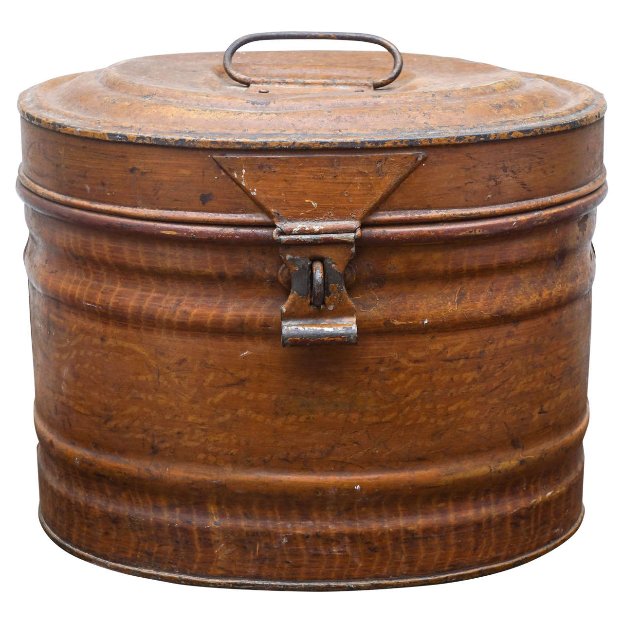 English Tin Hat Box at 1stDibs vintage metal hat box, antique hat