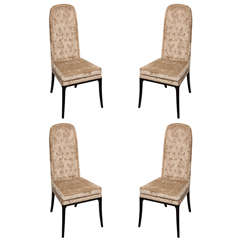 Set of Four Tall Back Dining Chairs by Erwin-Lambeth, Circa 1963