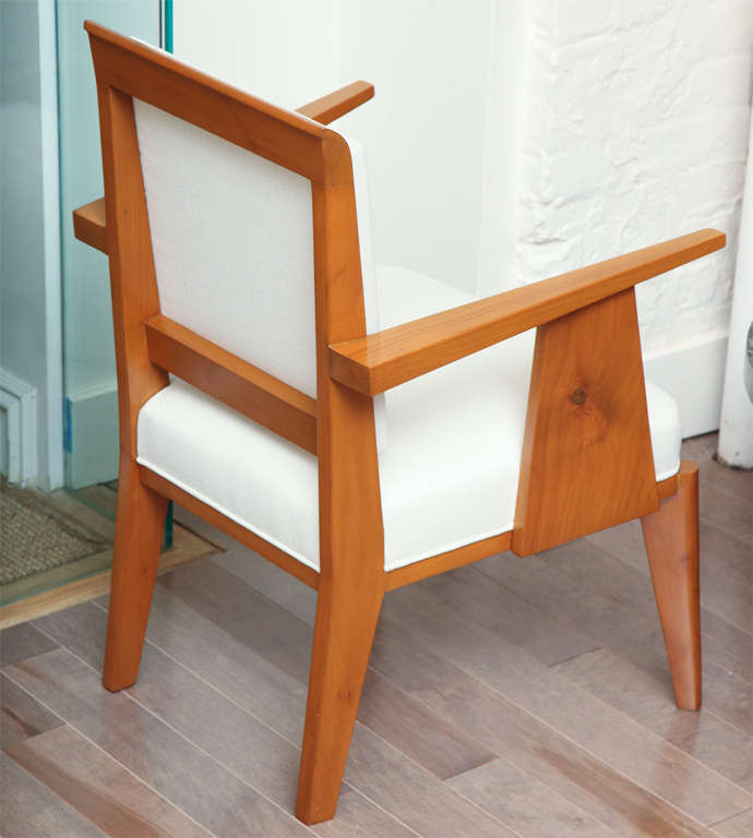 Mid-20th Century Pair of Petite Fruitwood Armchairs, French c. 1930 For Sale