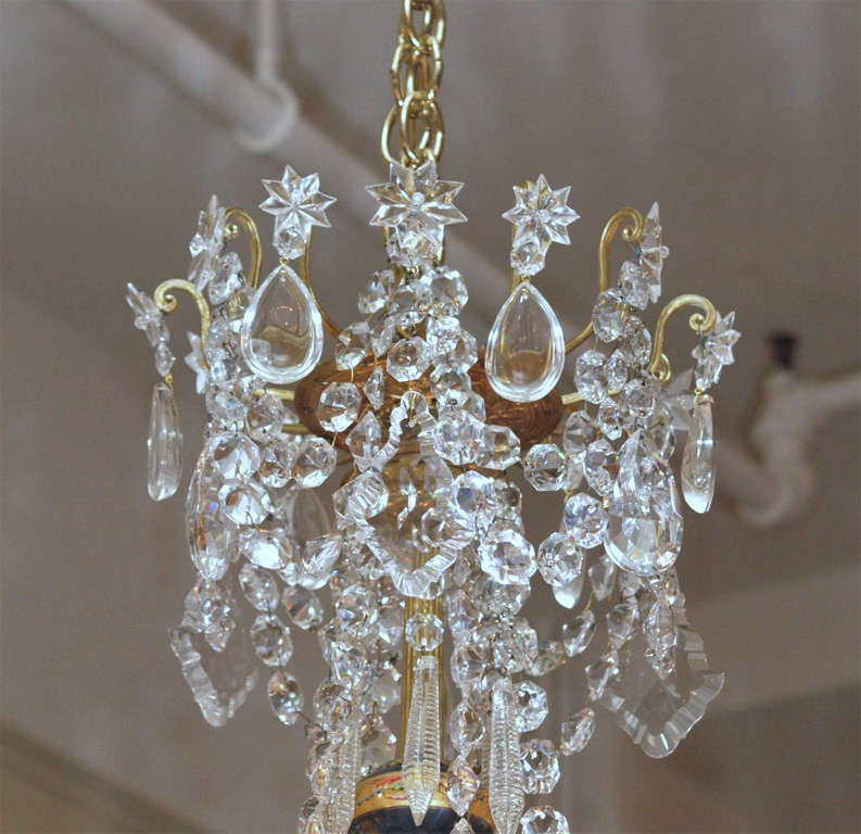 Antique French Napoleon III Bronze D'ore and Baccarat Chandelier In Excellent Condition In New Orleans, LA