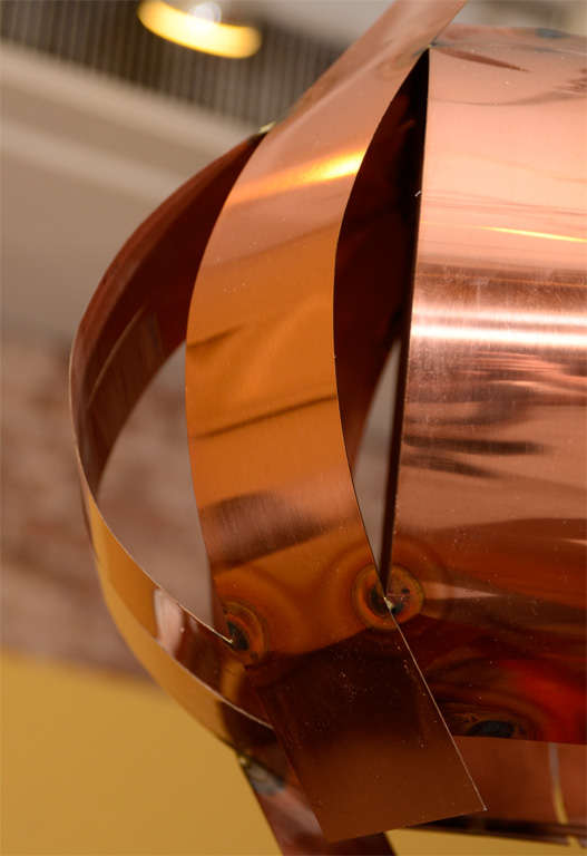 Sculptural Modernist Copper Pendant Light Fixture For Sale 1