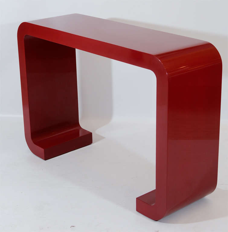 American Red Lacquered Console Table