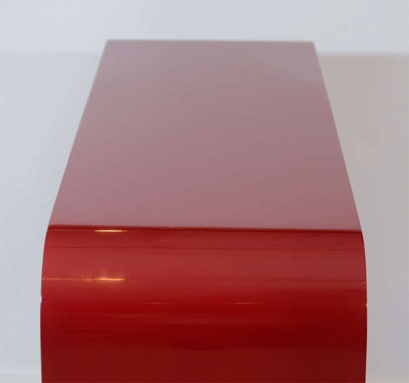 20th Century Red Lacquered Console Table
