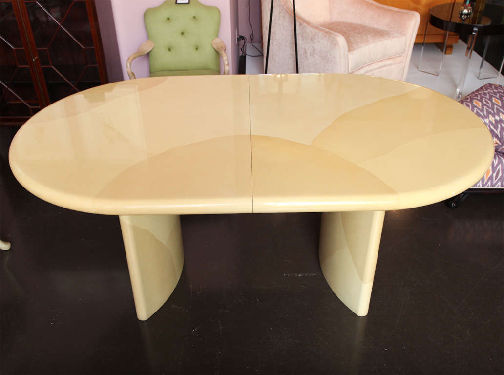 American Karl Springer Dining Table in Parchment