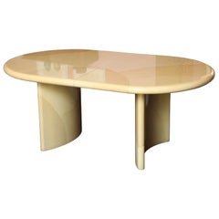Karl Springer Dining Table in Parchment