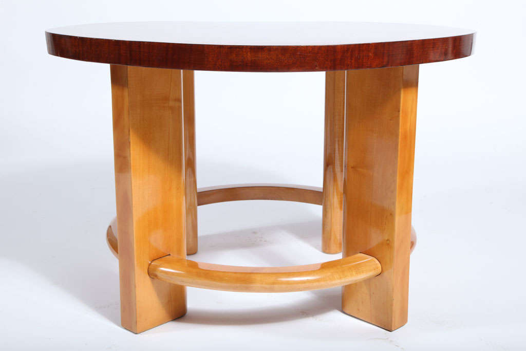 Maple French Art Deco Side Table For Sale