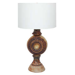 1970s Sculptural Ceramic Table Lamp Signed Rooke, England 9