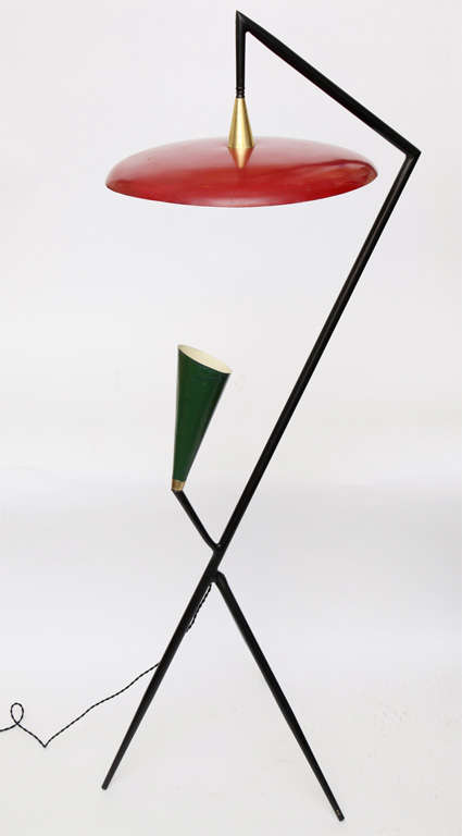 A Rare Early 1950's Italian  Sculptural Floor Lamp In Good Condition In New York, NY