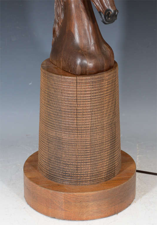wooden horse lamp
