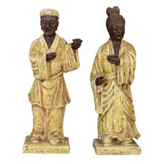 Pair of Mid Century Asian-Inspired "Sage" Figures by Fantoni