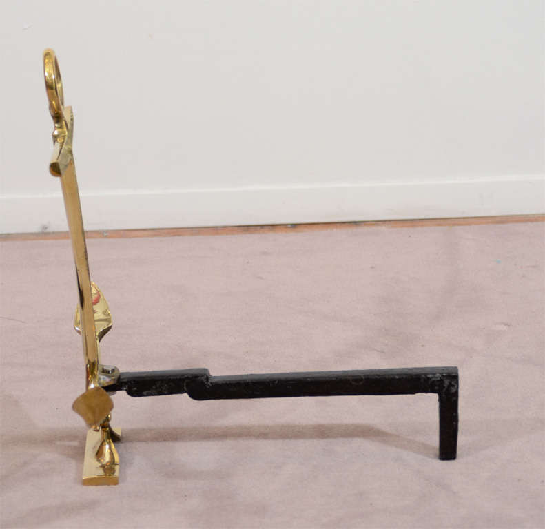 Pair of Mid Century Brass Anchor Andirons by Puritan 2