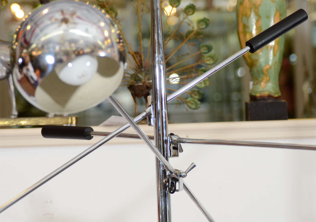 Metal Mid Century Three Light Floor Lamp by Lightolier