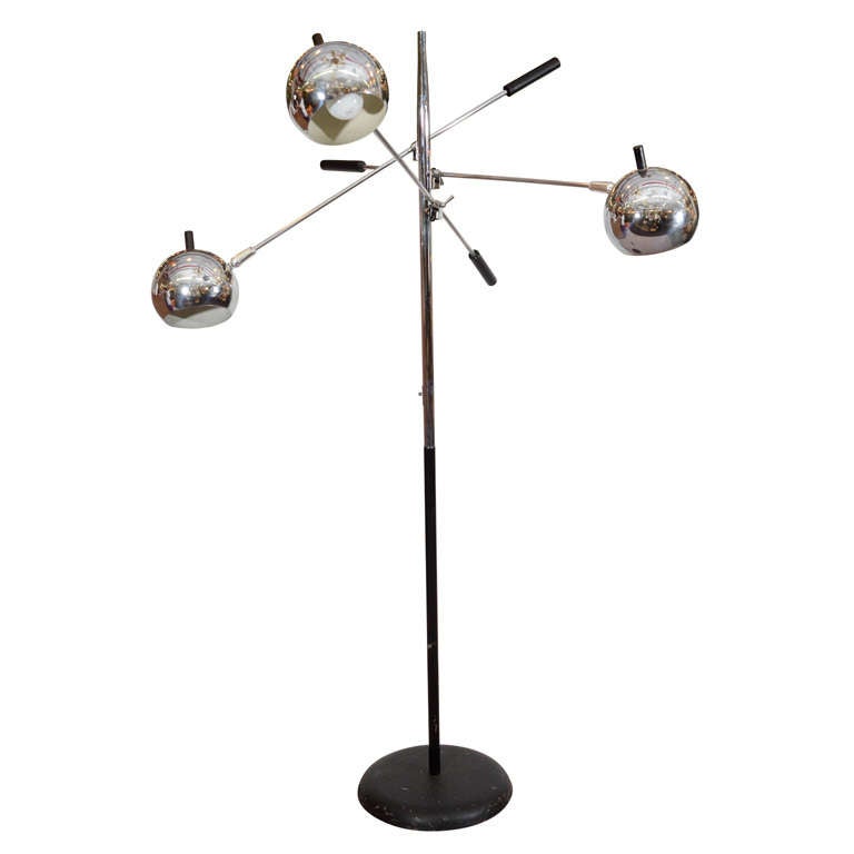 Mid Century Three Light Floor Lamp by Lightolier