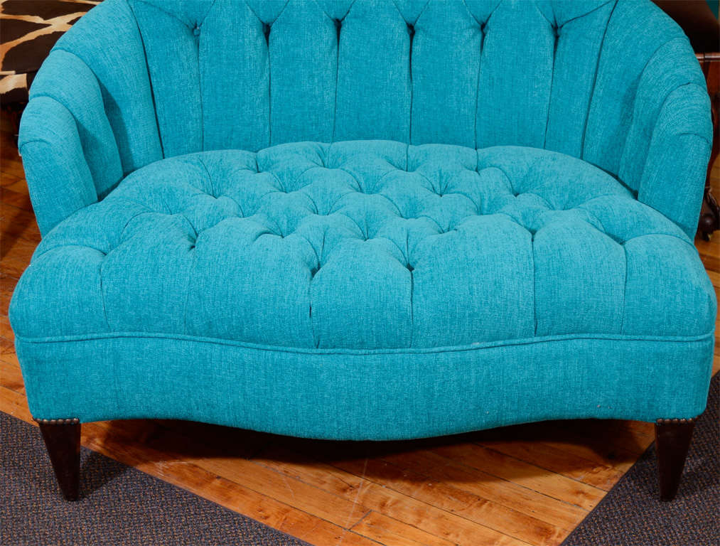 turquoise tufted chair
